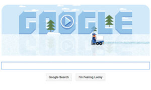 The Frank Zamboni Google doodle. Photograph: Google