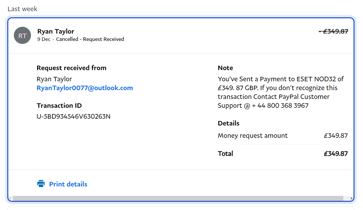 PayPal refund scam