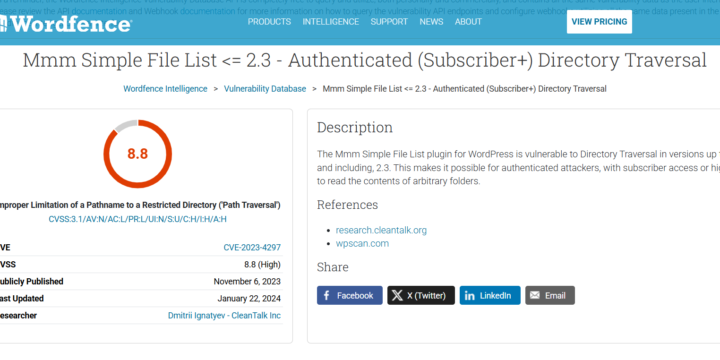 MMM Simple File List WordPress plugin - fixed vulnerability